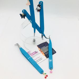 Pinzas de Hello Kitty de nuevo diseño, pinzas de extensión de pestañas azules sostenibles, amuleto de ojo malvado, amuleto de gatito, pinzas, logotipo de visón - Product Image 2