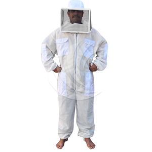Combinaison d'apiculteur blanche ventilée avec voile carré |   Fournisseur de combinaisons et de vestes d'apiculture - Product Image 1