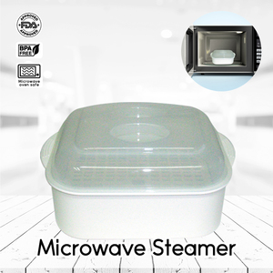 Square Plastic Microwave <b>Steamer</b> Box With Lid Household Food Steaming Container Vegetable Meat Cooking Storage Box - Product Image 2