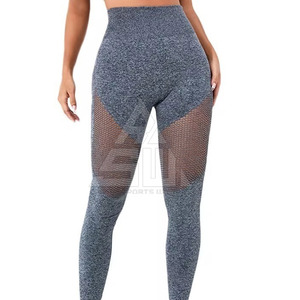 Leggings Deportivos de Diseño Nuevo Personalizados, Cintura Alta Elástica, Transpirables, Control de Abdomen, Pantalones Largos Sólidos para Mujer - Product Image 2