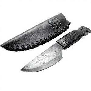 Jahangir Enterprise Camping Knife Hand-Forged Stainless Steel Blade Wood Handle Curved/Straight Options Industrial Grade <b>Gift</b> - Product Image 1