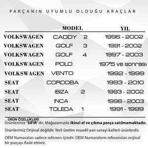 ปุ่มล็อคประตูสำหรับ Volkswagen Golf Caddy SEAT Ibiza (4ชิ้น) - Product Image 2