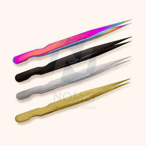 Pince à cils en acier inoxydable couleur plasma avec logo personnalisable 2024, nouvelle conception durable, pointe pointue, NOMZI Eyelash - Product Image 2