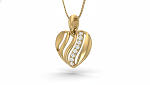 จี้รูปหัวใจลายวนทันสมัย ทอง 14K และเพชร |   เพชรทรงบริลเลียนต์ 0.10 กะรัต - Product Image 4