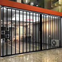Porte pliante en polycarbonate cristal, volets accordéon en aluminium, porte de devanture transparente coulissante