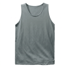 Débardeur en tricot uni pour homme, col rond, style décontracté, jaune - Product Image 6