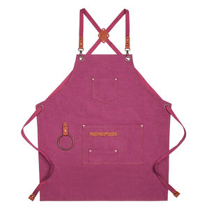Venta caliente Cocinar Impresión personalizada Tela de algodón Logo Babero de longitud completa Mujeres Delantales largos con dos bolsillos - Product Image 2