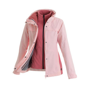 Vestes d'extérieur détachables 3 en 1 pour femmes coupe-vent en polaire épaissie coupe-vent imperméable - Product Image 1