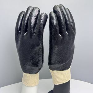 Găng tay an toàn PVC chống hóa chất với thiết bị bảo vệ cổ tay dệt kim màu trắng với nhúng thứ cấp cho công việc - Product Image 2