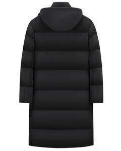 Veste longue matelassée noire personnalisée à capuche, style doudoune d'hiver, manteau épais matelassé, vêtement d'extérieur chaud et isolé, fabricant OEM personnalisé - Product Image 4