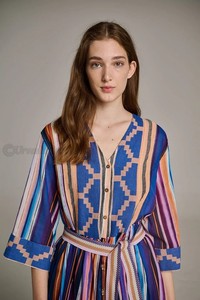 Nueva ropa de mujer, manga, moda, vestido informal Sexy, Vestido corto acampanado con cuello en V, Mangas de globo con detalles de puños elásticos - Product Image 2