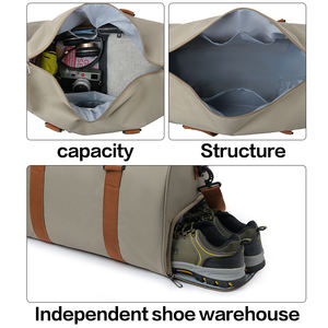 กระเป๋าทรงดัฟเฟิลพับได้ทำจากโพลีเอสเตอร์ผ้าอ๊อกซ์ฟอร์ดกันน้ำสำหรับผู้หญิงความจุมากกระเป๋าเดินทางกีฬาสไตล์ธุรกิจ - Product Image 4