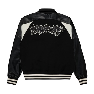 ชุดเบสบอลอเมริกันแบบปรับแต่งได้สำหรับผู้ชาย เสื้อแจ็คเก็ตวาร์ซิตี้บุขนแกะสำหรับฤดูหนาว เสื้อลำลองพิมพ์ลายปักพร้อมซิปและกระดุม - Product Image 2