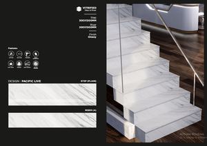 Màu trắng 1200x200 & 1200x300mm Kích thước phong cách Châu Âu cầu thang nội thất không trượt gạch bước vững chắc với vitrified gạch cầu thang - Product Image 6