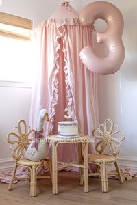 Chaise d'enfant en rotin naturel faite à la main pour la décoration de fête d'anniversaire, siège d'enfant bohème pour des événements - Product Image 6