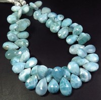 Vente en gros de perles de gemmes Larimar Pectolite bleue taille brillante 8 "brin 10-15.5mm perles de pierres précieuses à facettes Larimar naturel CNAS