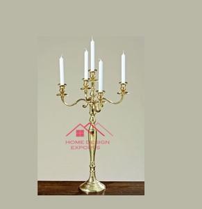 Candélabre en métal aluminium à 3 bras bougeoir pour décoration de table de mariage vente chaude meilleur prix de gros plaqué argent - Product Image 1