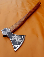 Kepala Kapak Baja Karbon Kelas Industri Berkualitas Tinggi Kemasan Kayu Produsen Sarung Kulit Sampel Gratis Ditawarkan Tomahawk