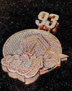 Colgante de moissanita VVS, colgante de diamante de corte redondo helado, joyería de Hip Hop para hombres, Plata de Ley 925 - Product Image 5