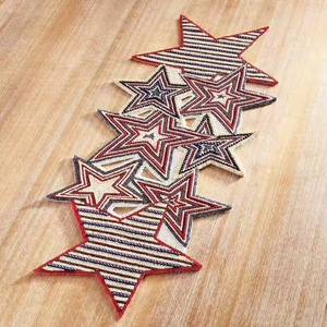 Único bordado en diseño de estrella de mar caminos de mesa manteles individuales imperecederos hogar sostenible rojo boda decoración precio bajo en 2025 - Product Image 1