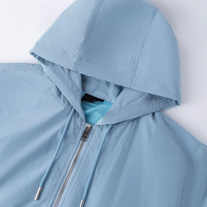 Chaqueta Cortavientos con Capucha para Hombre, Diseño Minimalista, Impermeable, Resistente al Viento, Dobladillo Ajustable para Actividades al Aire Libre - Product Image 6