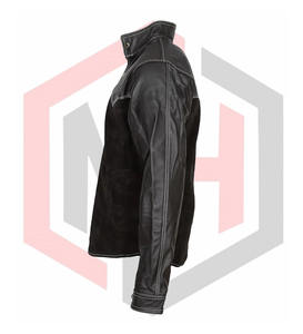 Chaqueta de soldadura de cuero de gamuza de grano negro, cuero de vaca dividido de alta resistencia, 200C antiestático, respirador resistente al calor, seguridad - Product Image 5