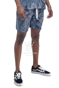 Pantalones cortos para hombre de talla grande con tinte de corbata, 100% algodón, secado rápido, logotipo personalizado, transpirable, patrón sólido, ecológico, venta al por mayor - Product Image 4