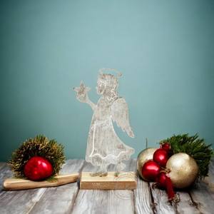 Bougeoir à bougie chauffe-plat en bois en forme d'arbre de Noël moderne pièce maîtresse de fête pour la table de vacances et la décoration de la maison - Product Image 3