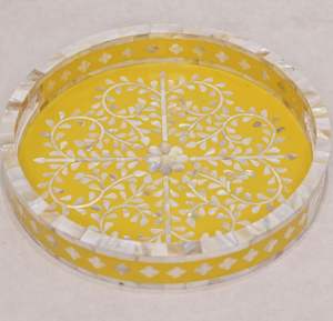 Bandeja de servicio de nácar clásica hecha a mano, diseño único en forma de estrella para cocina, hogar o Hotel, bandeja con incrustaciones de fregona de tamaño personalizado - Product Image 4