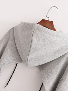 สไตล์Streetwearแฟชั่นยอดนิยมของผู้หญิงCrop Top Hoodies/ขนาดบวกสวมใส่สบายๆแขนยาวผู้หญิงCrop Top Hoodies - Product Image 6