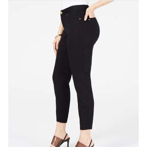 INC International Concepts Pantaloni casual da donna a vita alta traspiranti neri in tessuto Ponte, modello skinny, taglia 12 - Vestibilità Curvy - Product Image 3