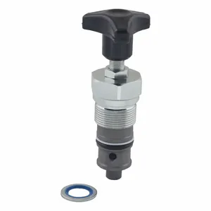 Vanne à cartouche de sécurité directe à structure à bille hydraulique avec alimentation par solénoïde et réglage par vis papillon pour milieux huileux et aqueux - Product Image 1