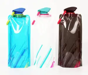 Dayanıklı Carabiners taşınabilir katlanabilir su torbası ile katlanabilir su şişesi kantinler seyahat su şişesi