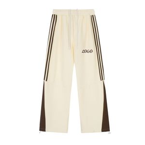 Pantalon de survêtement décontracté à rayures pour homme, ample, ample, en coton, tricoté, avec logo brodé - Product Image 4