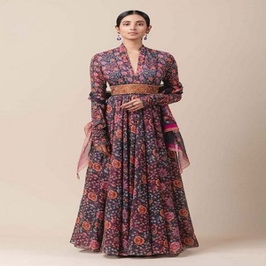 ชุดเดรส Anarkali สำหรับใส่ไปงานปาร์ตี้,ชุดเดรสสำหรับนักออกแบบชุดเดรสอินเดียแบบดั้งเดิมปี2020 - Product Image 2