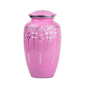 Urna grande de alta calidad color púrpura cristiano con diseño de flores Urne Funeralize Adulte Urna de aluminio para urna Cristiana Familiar - Product Image 3