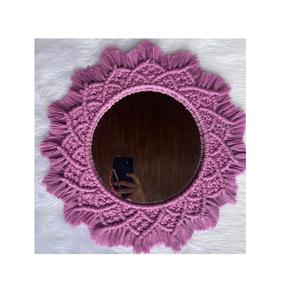 Espejo montado en la pared de macramé, acabado Natural, decoración navideña, accesorios para el hogar para decoración de interiores y decoración del hogar - Product Image 6
