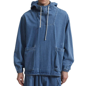 Fashion Winter 100% Cotton Half Zip Jeans Hoodies-Lightweight Breathable Street & Daily Wear - Product Image 1