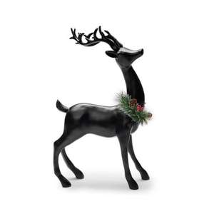 Décoration de Noël artisanale en forme de renne assis, finition argentée, très vendue, avec un objet en aluminium pour servir de presse-papier - Product Image 6