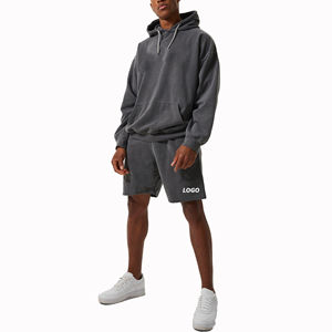 Ensemble tendance 2 pièces grande taille pour homme Survêtement d'été à manches longues avec short respirant Tenues décontractées pour l'hiver - Product Image 2