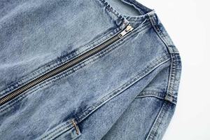 Chaqueta vaquera corta gris lavada Vintage para mujer, solapa de un solo pecho, prendas de vestir recortadas informales, ropa de otoño para mujer, novedad - Product Image 5