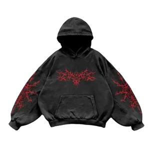 OEM Heavyweight Cotton Solid Knitted Hoodie Rhinestones Streetwear Unisex Winter Pullover Fashion for Modern Street Style - Product Image 3