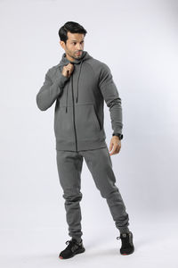 Conjunto Deportivo de 2 Piezas para Hombre, de Peso Medio, para Invierno, Material de Algodón Personalizado, Transpirable, con Bolsillos Delanteros, Capucha y Cuello, Talla Grande - Product Image 4
