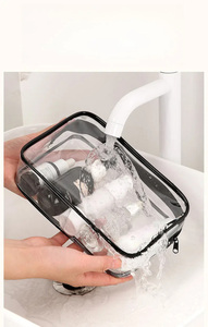 Ecofriendly Packaging <strong>Women</strong> Wholesale Custom <strong>Washbag</strong> Travel Cosmetic Bag Transparent Logo - Product Image 5