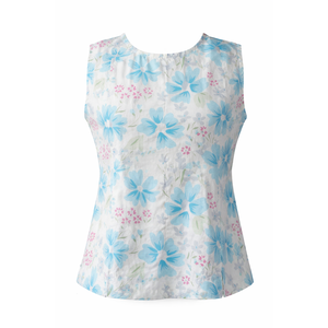 Blusa de Algodón Tejido con Bordado Floral Inspirado en la Naturaleza, Cuello Asimétrico, Formal y Elegante, con Botones, Tallas XS-XL, Larga, para Otoño - Product Image 5