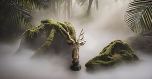 Modern <b>Style</b> Resin Deer <b>Head</b> Tabletop Sculpture Animal Statue Decor for Wedding Living Room Bedroom Rustic Lodge Hunting Cabin - Product Image 6