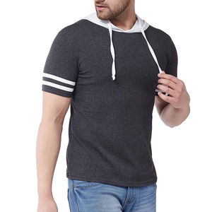 Sudadera con capucha de manga corta de alta calidad para hombre con logotipo personalizado, Jersey de algodón 100%, ropa de calle para hombre, sudaderas con capucha de manga corta a la moda - Product Image 4