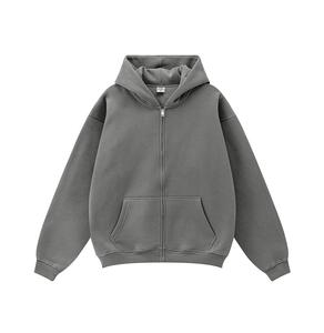 Sweat-shirts à capuche en coton French Terry de haute qualité, personnalisés, avec fermeture éclair, sweats-shirts vierges à fermeture éclair intégrale, sweats-shirts vintage pour hommes - Product Image 3