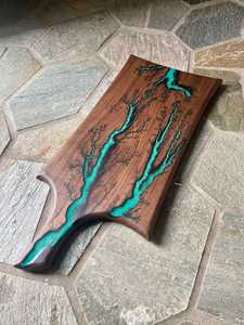 Planches à découper en résine époxy de nouveau design, en noyer, en bois d'olivier, vente en gros pour la cuisine, l'hôtel, le restaurant - Product Image 6