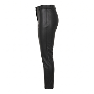 <b>Black</b> Faux Leather <b>Women</b> Pants High Waist Straight Leg Casual <b>Trousers</b> <b>with</b> <b>Pockets</b> - Product Image 4